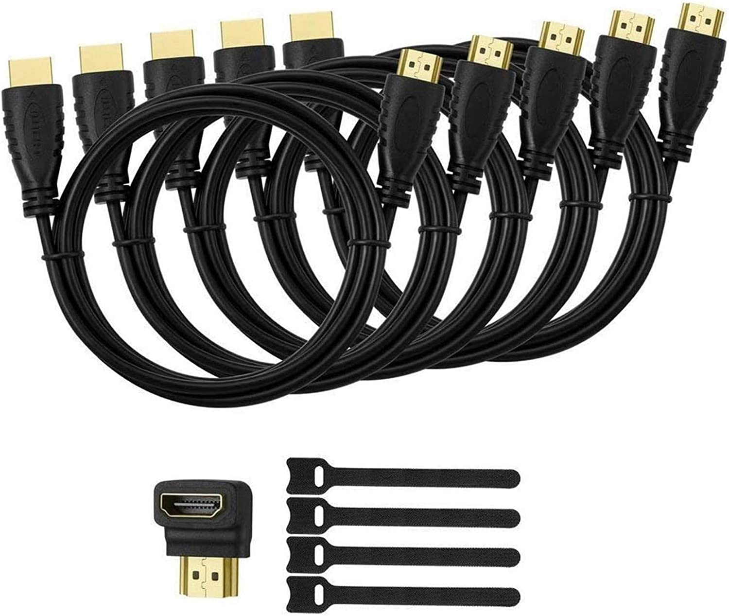 5 Pack High-Speed HDMI Cables-6ft with 90 Degree Adapter – Just $17.99 at Amazon