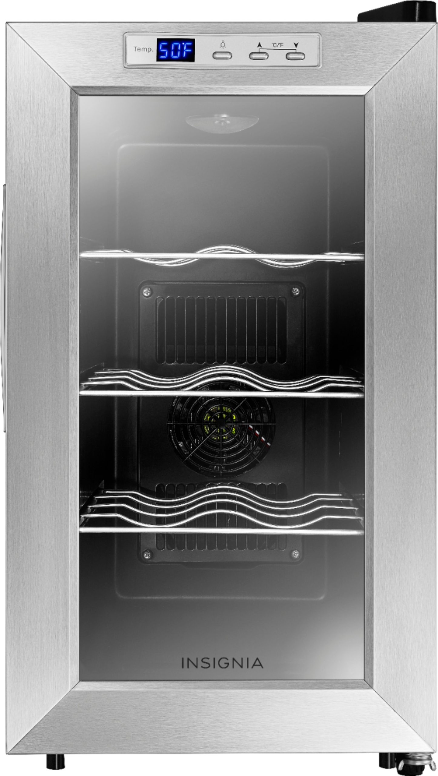 Insignia™ – 8-Bottle Wine Cooler – Stainless steel – Just $129.99 at Best Buy