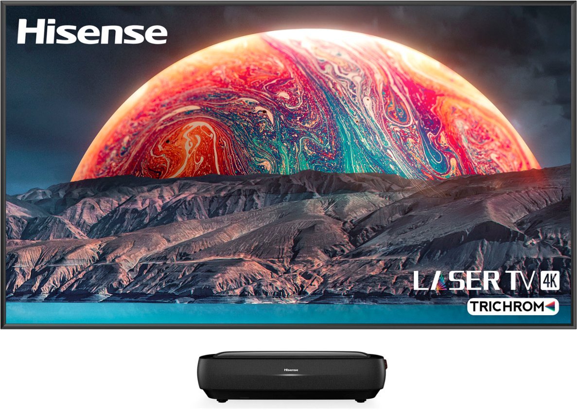 Hisense – L9G Laser TV Triple-Laser Ultra Short Throw Projector with 120″ ALR Screen – Just $3,999.99 at Best Buy